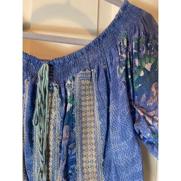 Bell Silk Embroidered Boho Peasant Top - Picture 3 of 7